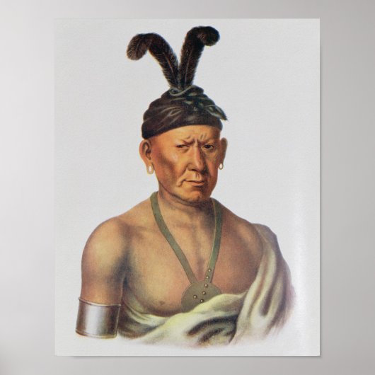Wakechai of 'Crouching Eagle', een Sauk Chief Poster (Voorkant)