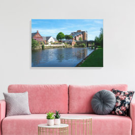 Wakefield Canal Side: Historische Pub en Apparteme Canvas Afdruk