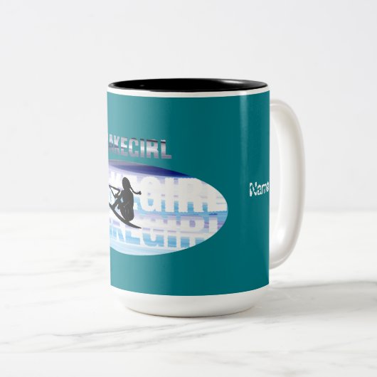 Wakegirls wakeboarden Mok met persoonlijke naam to (Voorkant rechts)