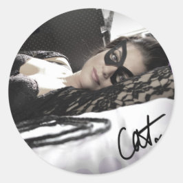 Waken met Cat Circle Sticker