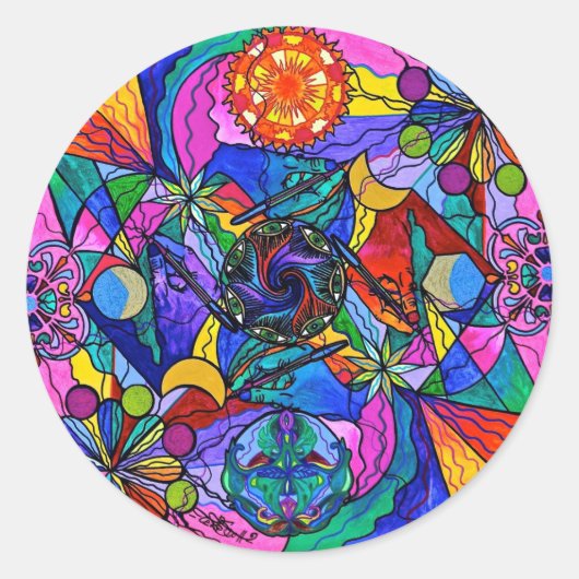 "Wakened Poet" Ronde Stickers (Voorkant)