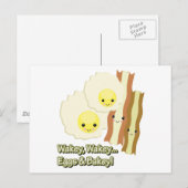 wakey wakey eieren in bakey briefkaart (Voorkant / Achterkant)