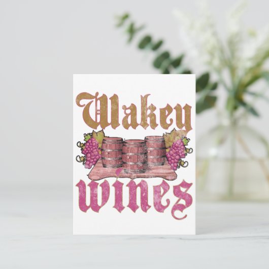 Wakey Wines Briefkaart (Staand voorkant)