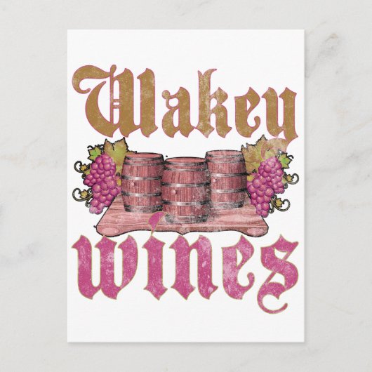 Wakey Wines Briefkaart (Voorkant)