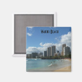 Wakiki Beach Hawaii Fotomagneet Oahu Honolulu Magneet (Voorkant / Achterkant)