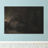 Waking nightmare - Oil painting Canvas Afdruk (Insitu (Houten vloer))