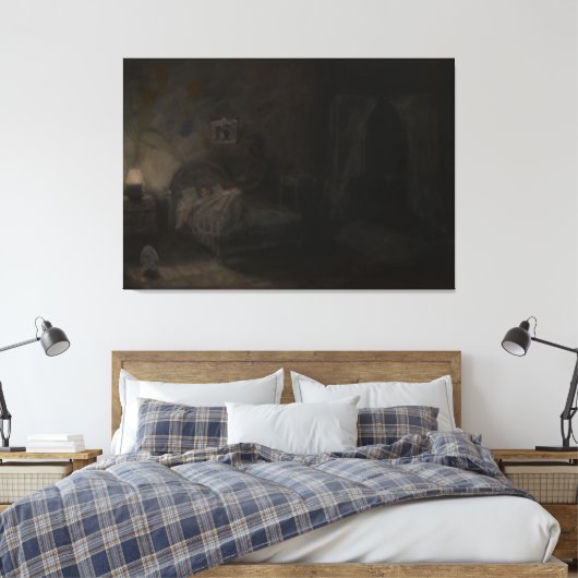 Waking nightmare - Oil painting Canvas Afdruk (Insitu (Slaapkamer))