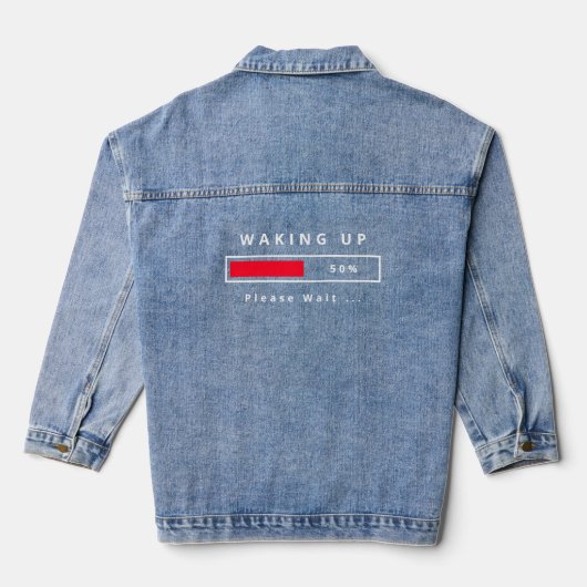 Waking Text Denim Jacket (Achterkant)