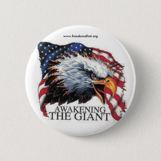 waking, www.freedomsfirst.org ronde button 5,7 cm (Voorkant)