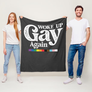 Wakker Geworden Gay Opnieuw Ondersteun LGBT Pride Fleece Deken