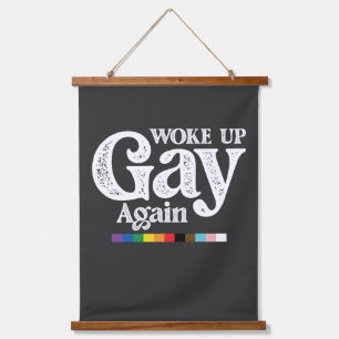 Wakker Geworden Gay Opnieuw Ondersteun LGBT Pride Hangend Wandkleed