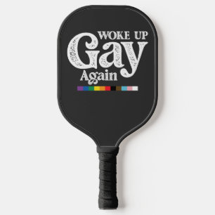 Wakker Geworden Gay Opnieuw Ondersteun LGBT Pride Pickleball Paddle