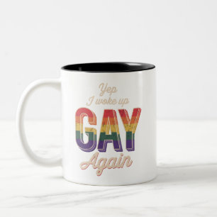 Wakker geworden Gay Pride Regenboog Queer Gay CSD  Tweekleurige Koffiemok