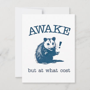 Wakker Maar aan Welke Kust Opposum Possum Retro Notitiekaartje
