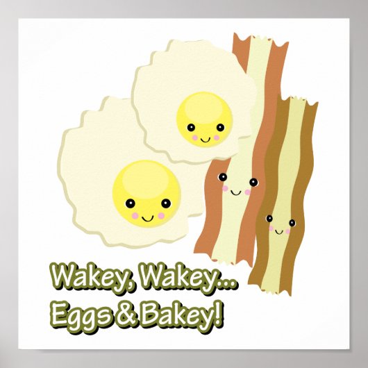 wakker wakker eieren en gebakken poster (Voorkant)