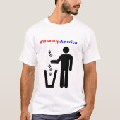 Wakker worden Amerika, grappig Anti Trump Dump Shi T-shirt (Voorkant)