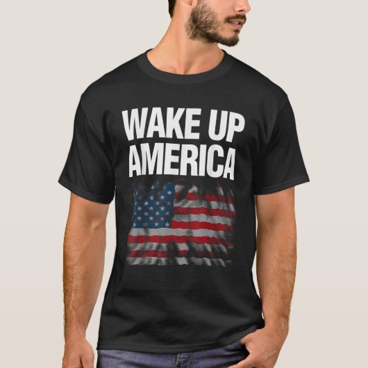 Wakker worden Amerikaanse vlag T-shirt (Voorkant)