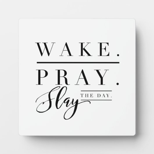 Wakker worden, bidden, de dag leggen met Easel Fotoplaat (Voorkant)