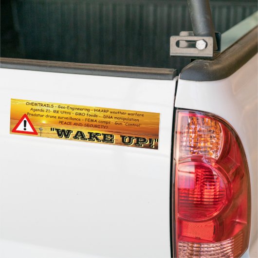Wakker worden bumpersticker (Op Truck)