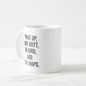 Wakker worden, Butt schoppen, vriendelijk zijn en  Koffiemok (Voorkant links)