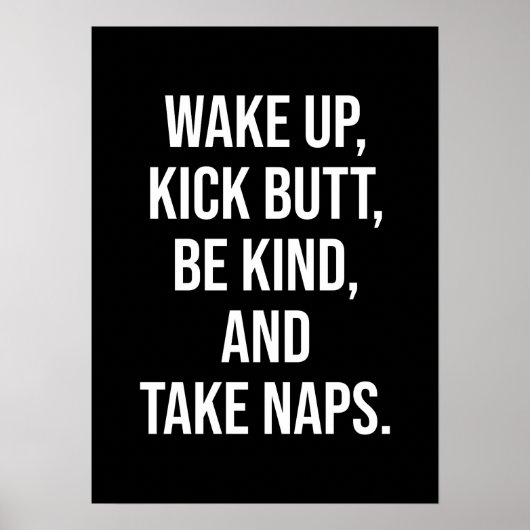 Wakker worden, Butt schoppen, vriendelijk zijn en  Poster (Voorkant)