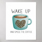Wakker worden de koffie in de Waterverf Poster (Voorkant)