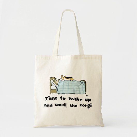 Wakker worden en de Corgi ruiken | Pembroke Welsh Tote Bag (Voorkant)