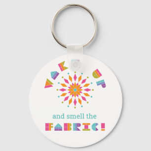 Wakker worden en de Fabric Quilt Quote verdraaien Sleutelhanger