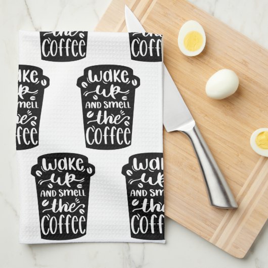 Wakker worden en de koffie smeren theedoek (Quarter Fold)