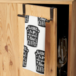 Wakker worden en de koffie smeren theedoek