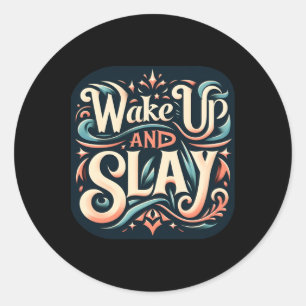 Wakker worden en doodgaan ronde sticker