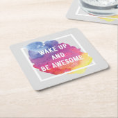 Wakker worden en Geweldige zijn Kartonnen Onderzetters (Schuin)