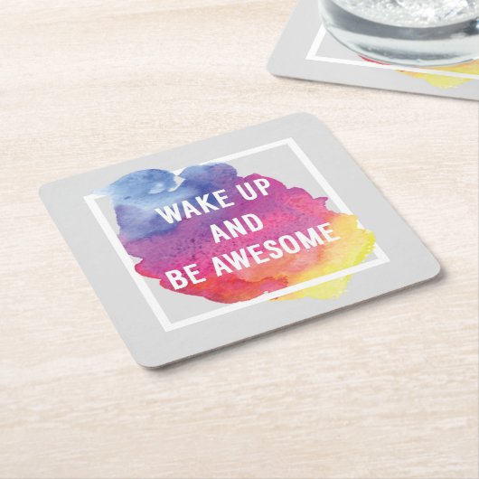 Wakker worden en Geweldige zijn Kartonnen Onderzetters (Schuin)