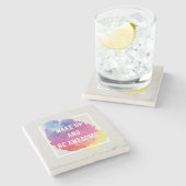 Wakker worden en Geweldige zijn Stenen Onderzetter (Zijkant)