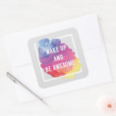 Wakker worden en Geweldige zijn Vierkante Sticker (Envelop)