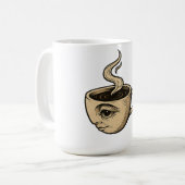 Wakker worden en kijken - Surreal Coffee Cup Desig Koffiemok (Voorkant links)