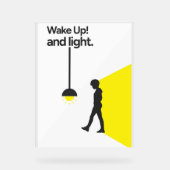 Wakker worden en licht acryl bord (Voorkant)