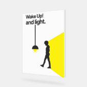 Wakker worden en licht acryl bord (Hoek)
