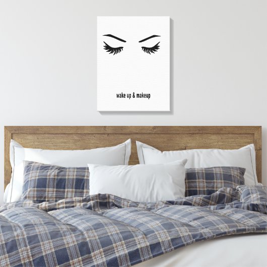 Wakker worden en make-up canvas afdruk (Insitu (Slaapkamer))