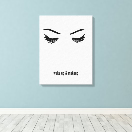 Wakker worden en make-up canvas afdruk (Insitu (Houten vloer))