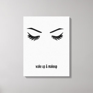 Wakker worden en make-up canvas afdruk