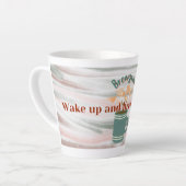 "Wakker worden en wat liefde brouwen" Pastel Latte Mok (Linkerhoek)