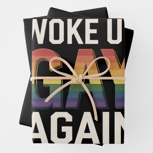 Wakker worden Gay weer grappig LGBTQ Pride Ally Ra Inpakpapier Vel (In situ)
