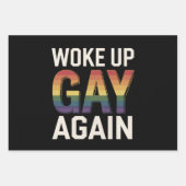 Wakker worden Gay weer grappig LGBTQ Pride Ally Ra Inpakpapier Vel (Voorkant)