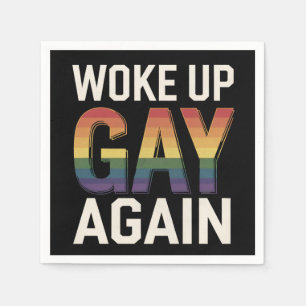 Wakker worden Gay weer grappig LGBTQ Pride Ally Ra Servet