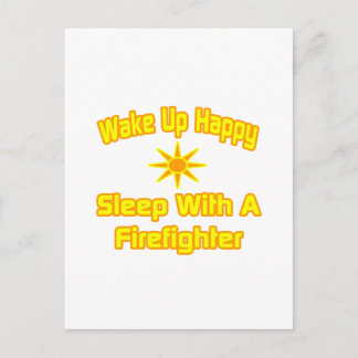 Wakker worden gelukkig... Slaap met een brandweerm Briefkaart