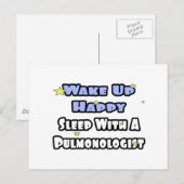 Wakker worden gelukkig.. Slaap met een longarts Briefkaart (Voorkant / Achterkant)