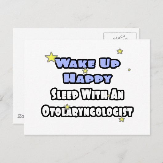 Wakker worden gelukkig...slapen met een otoraryngo briefkaart (Voorkant / Achterkant)