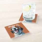 Wakker worden!!! Golden Retriever Pop Art beroemd  Glazen Onderzetter (Schuin)