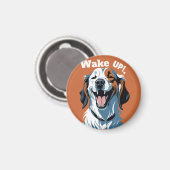 Wakker worden!!! Golden Retriever Pop Art beroemd  Magneet (Voorkant / Achterkant)